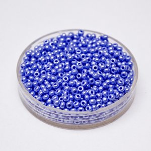 8 0 Czech Seed Bead Blue - Mid Opaque Lustred