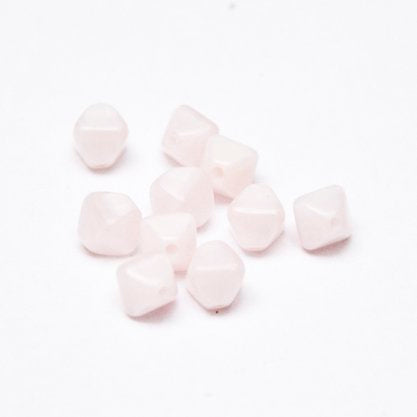 Pink Opalino Bicone Czech Glass Bead 6mm