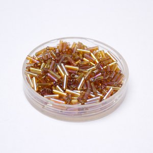 Bugle Bead Czech Glass Topaz AB 3' 6mm