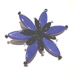 DIY Brooch Large Petal Flower Cobalt