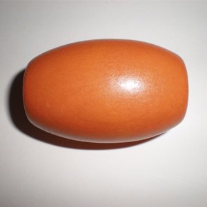 1970s Wooden Bead Orange 53x35mm Egg