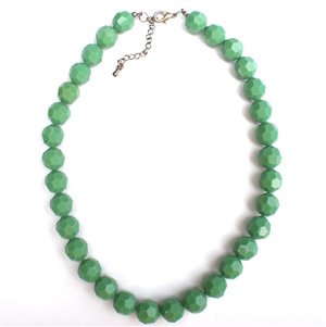 1950s Vintage Swarovski Crystal Beaded Necklace Green 12mm