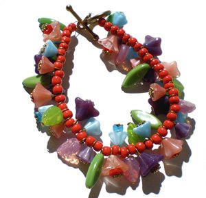 DIY Beaded Bracelet Cluster Floral Delights