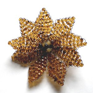DIY Brooch Woven Beaded Flower Crystal Tortoiseshell