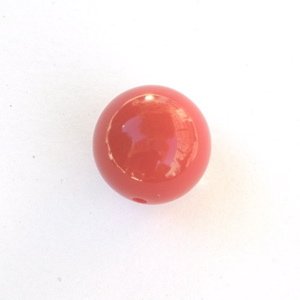 Lucite Bead Red Round 15mm