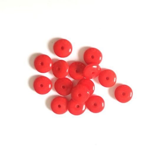 Saucer 6mm Czech Glass Bead Red - Pack of 100
