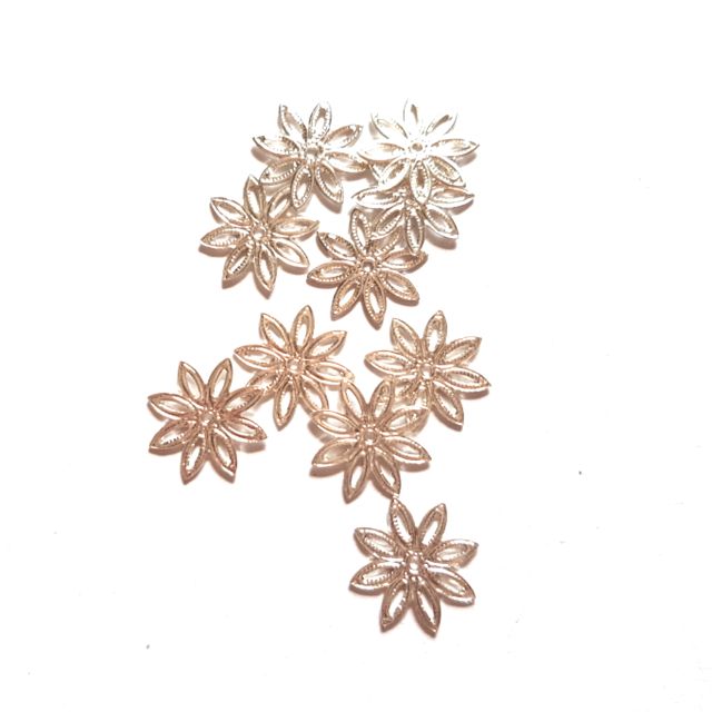 Filligree Stamping Snowflake Silver Plated 16mm
