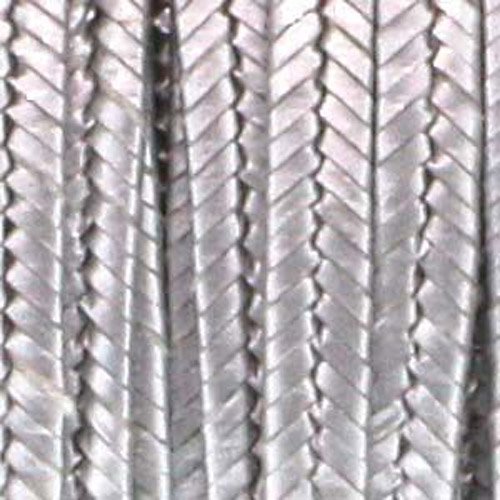 Soutache Herringbone Cord Silver Metallic