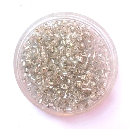 8 0 Clear Silver Lined Two Cut Hex Czech Seed Bead
