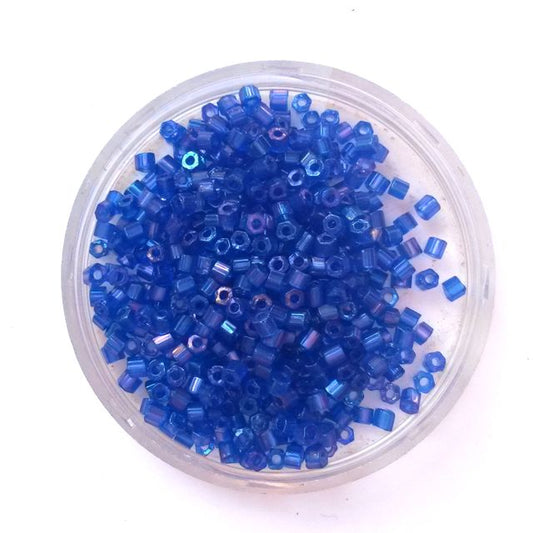 8 0 Cobalt Blue AB Two Cut Czech Seed Beads