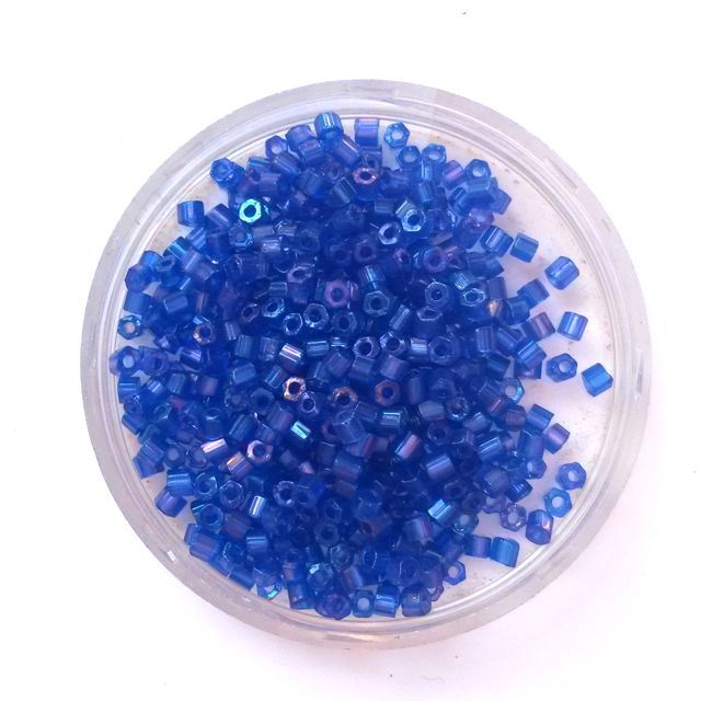 8 0 Cobalt Blue AB Two Cut Czech Seed Beads