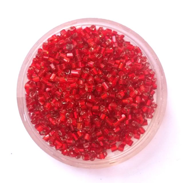 10 0 Red Silver Lined Two Cut Hex Czech Seed Bead