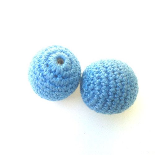Crochet Bead Blue 25mm