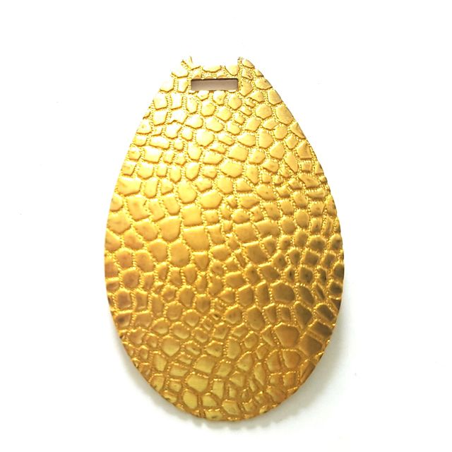 Animal Print Texture Concave 50mm Brass Vintage Pendant