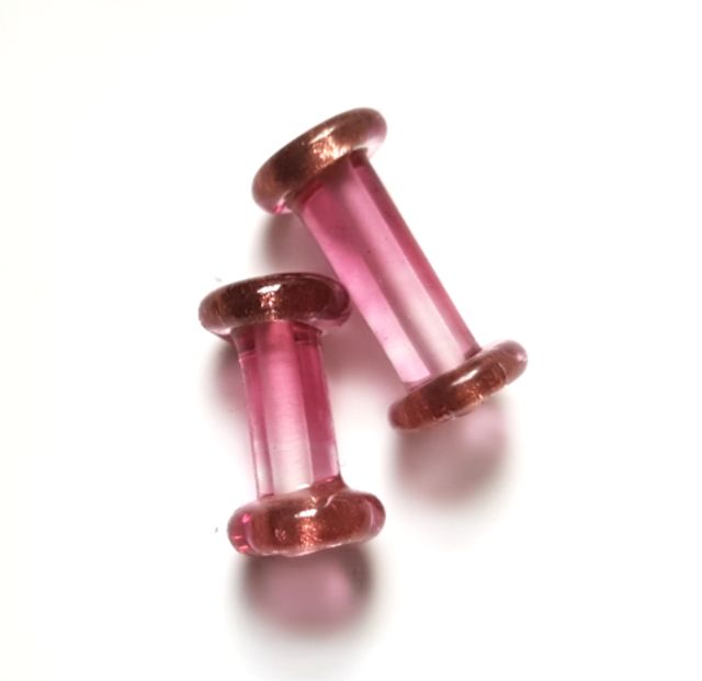 Handmade Czech Aventurine Glass Bead Spool 13x9mm Pink