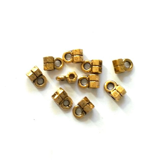 Hang Bead 5mm with loop Antique Gold Plate