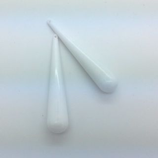 Lucite Pear Drop White 70x14mm Top Hole