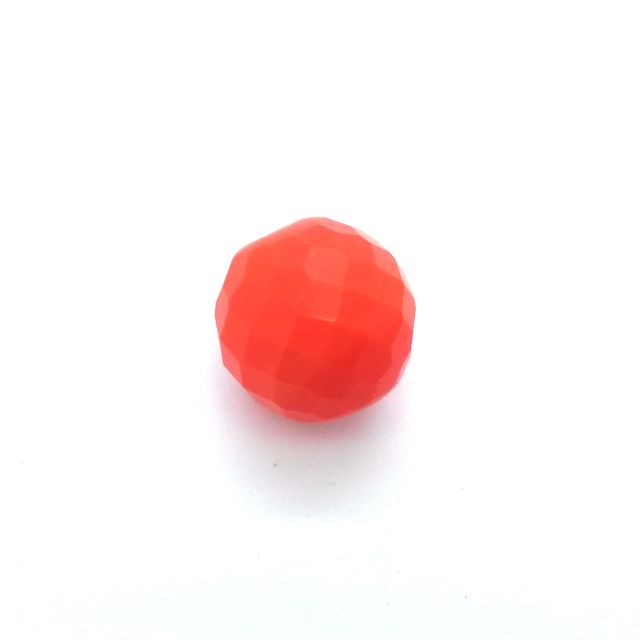 20mm Opaque Czech Fire Polished Bead Orange