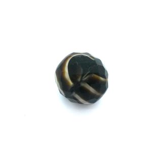 22mm Mixed Tigers Eye Opaque Czech Fire Polished Bead