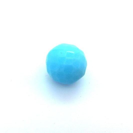 20mm Opaque Czech Fire Polished Bead Turquoise