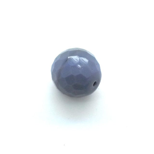 20mm Opaque Czech Fire Polished Glass Bead Amethyst