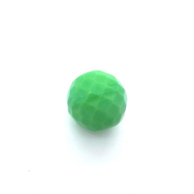 20mm Opaque Czech Fire Polished Bead Green