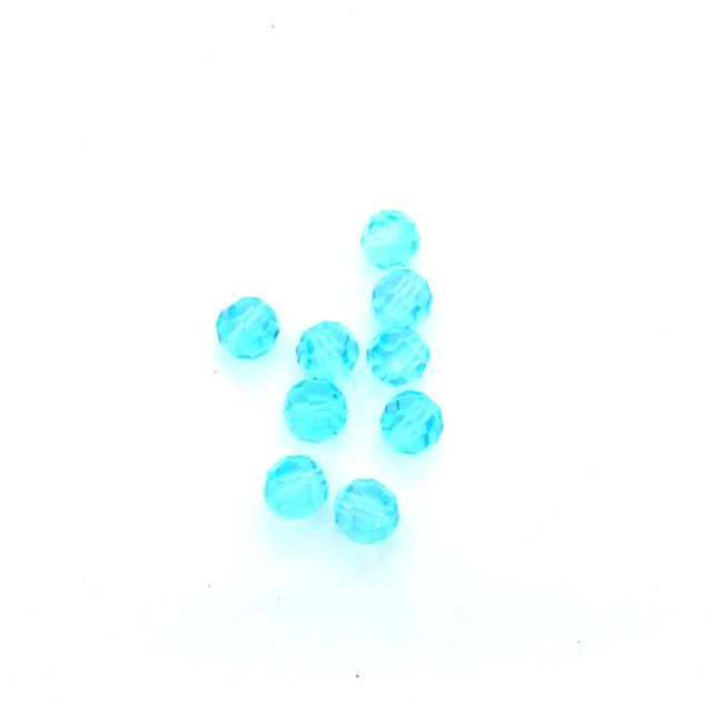Machine Cut Czech Preciosa Crystal Round Aquamarine 5mm