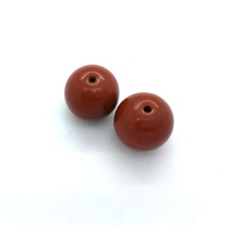 14mm Brown Round Czech Glass Bead