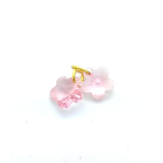 Novelty Charm Pendant Swarovski Daisy 14mm Pink Gold