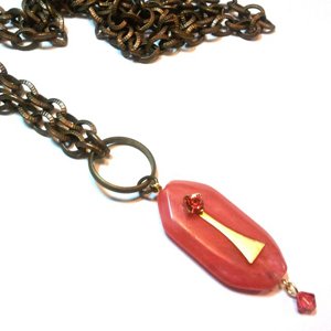 Femme Luxe Pendant Stone and Swarovski Crystal Padparadscha