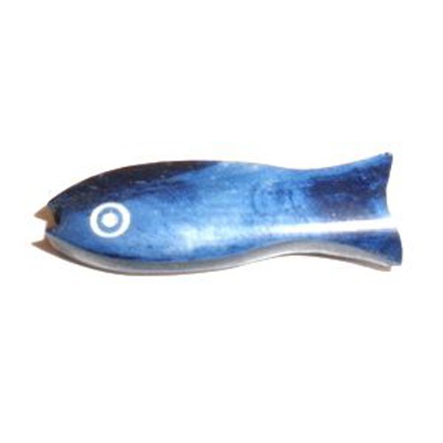 Fish Bone Bead Blue 28x10mm