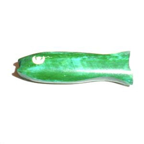 Fish Bone Bead Green 28x10mm