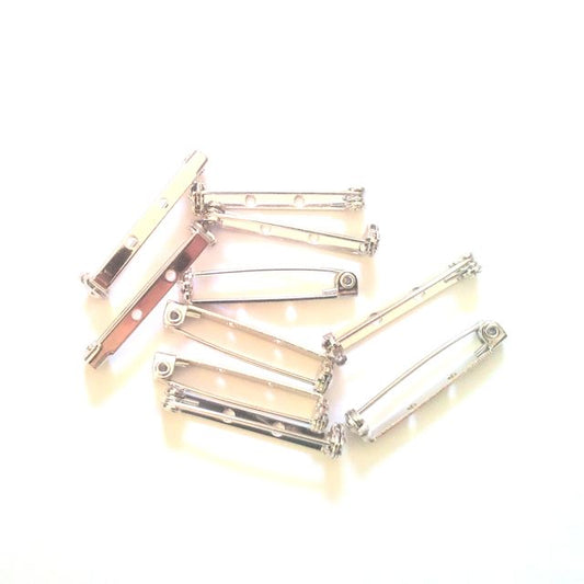 Brooch Bar 1 1/2" 38mm Backing Pin Nickel Colour