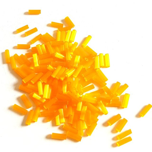 Bugle Bead Czech Glass Orange Satin Solgel 3' 6mm