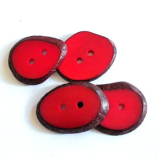 Tagua Nut Button Red