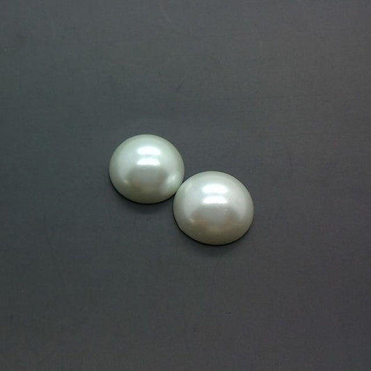 Cabochon Plastic Round Pearl 18mm White