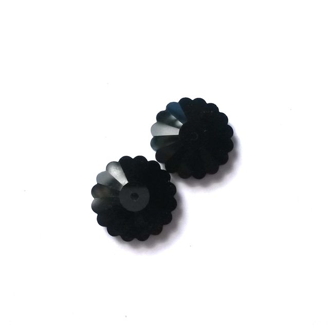 Swarovski Crystal Vintage Flower Jet Black 3701 16mm