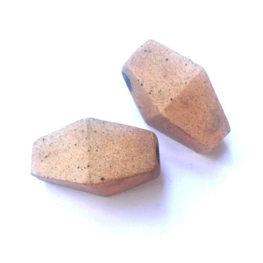Ceramic Bead 1970s Diamond Brick 38x20mm