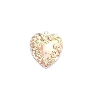 Charm Heart Champagne Silver Plated 20mm