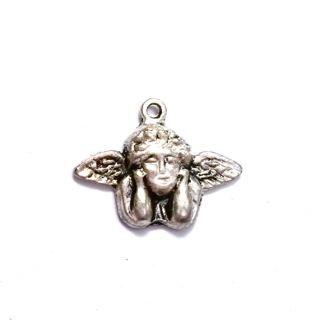 Charm Angel Antique Silver Plated Cast Solid 14mm