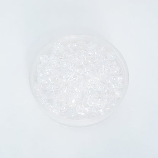 5 0 4.5mm Clear AB Rainbow Czech Seed Bead