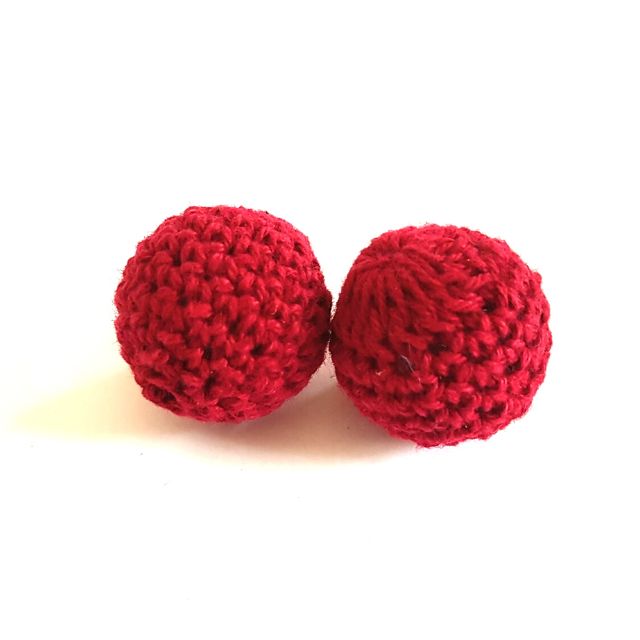 Crochet Bead Red Burgundy 20mm