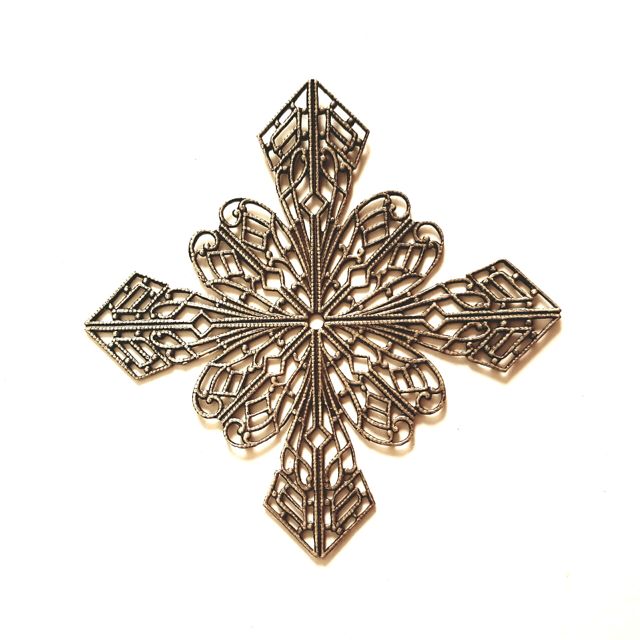 Filigree Star Antique Silver Plated 70mm