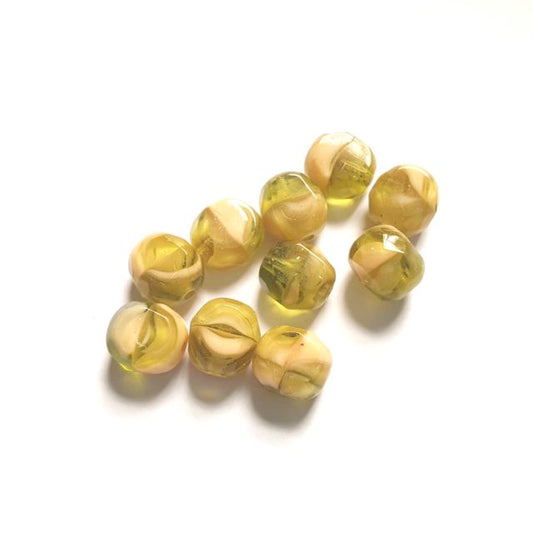 Cathedral 8mm Olive Mix Czech Glass Bead