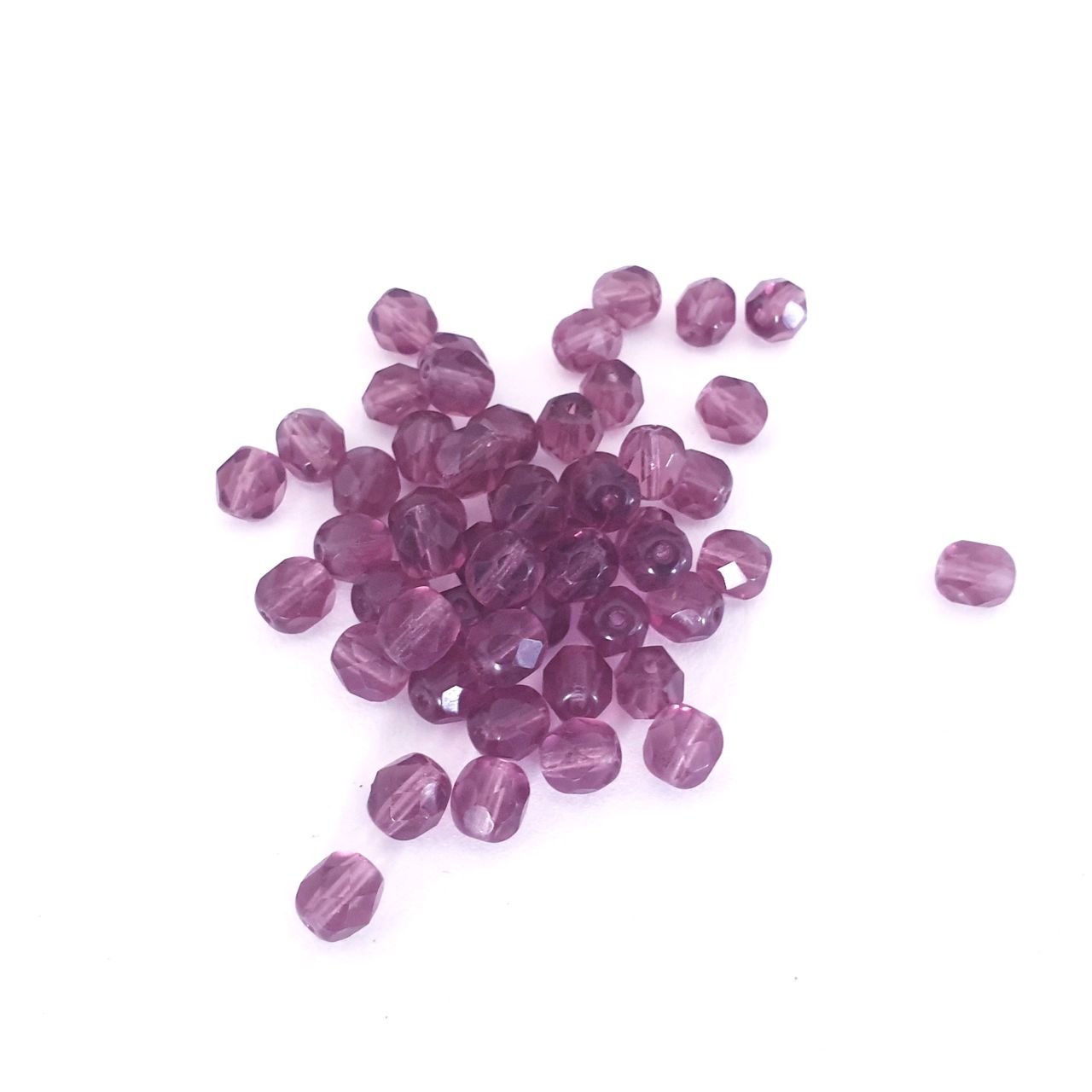 6mm Amethyst Transparent Fire Polished Bead