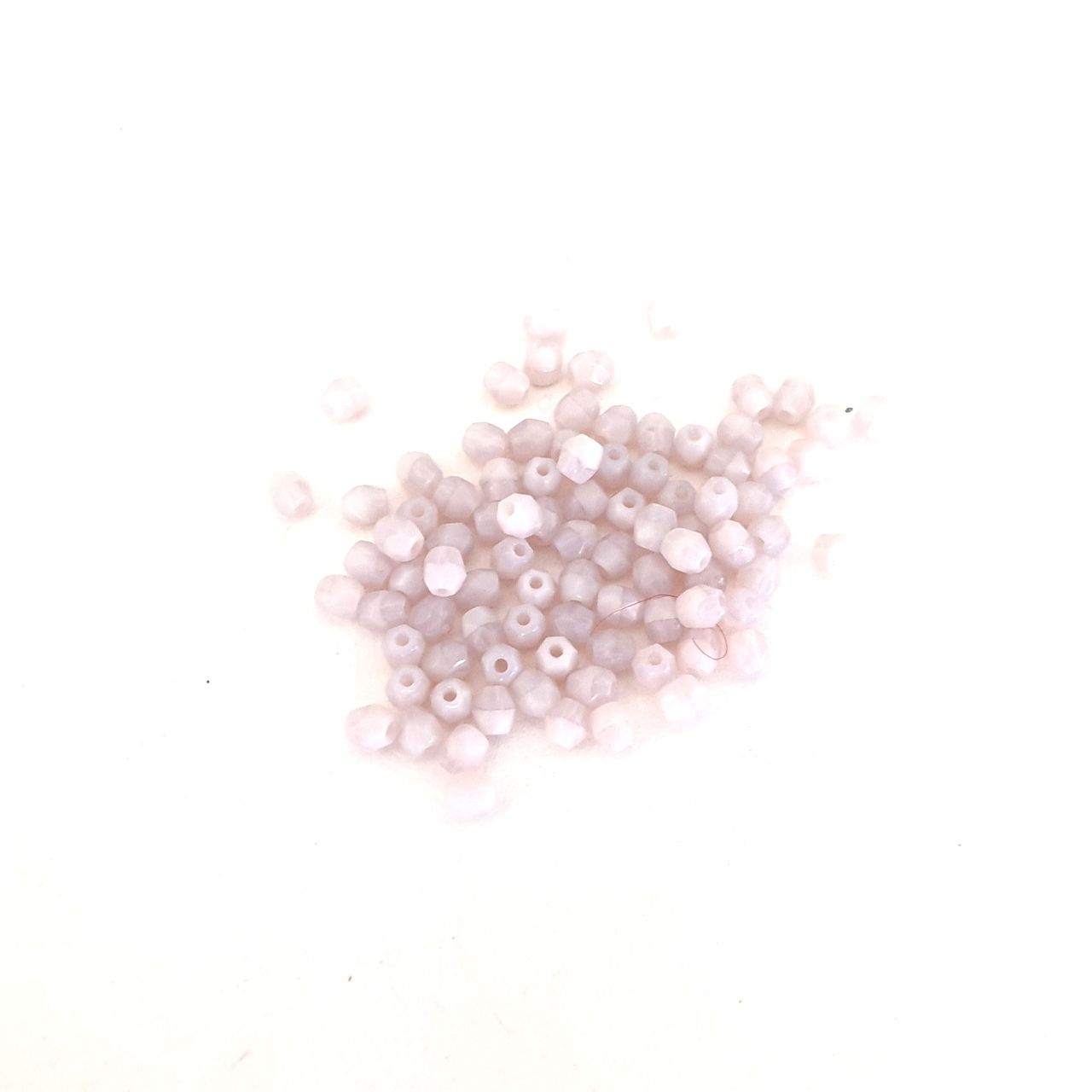 3mm Lilac Opalino Czech Fire Polished Bead