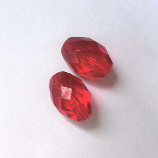 13x10mm Oval Red Czech Fire Polished Bead