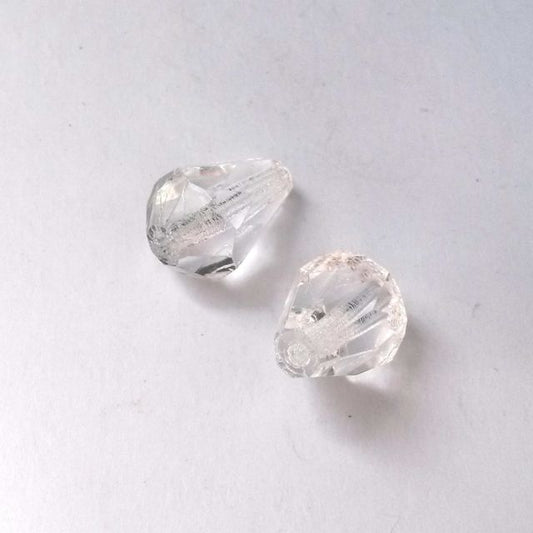 13x10mm Drop Clear Czech Fire Polished Drop Bead