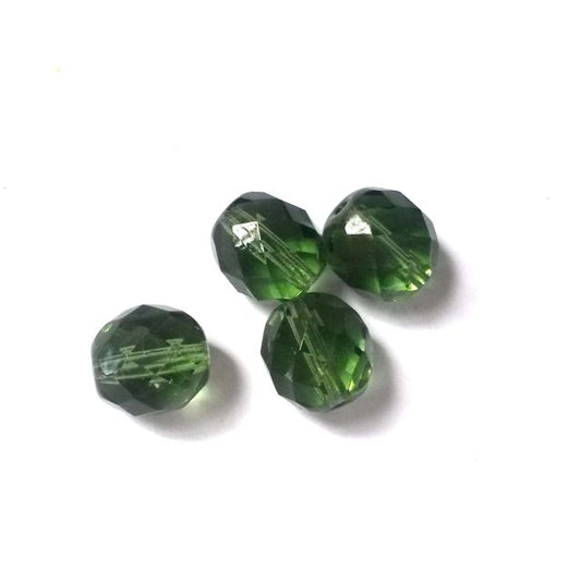 10mm Transparent Erinite Czech Fire Polished Bead