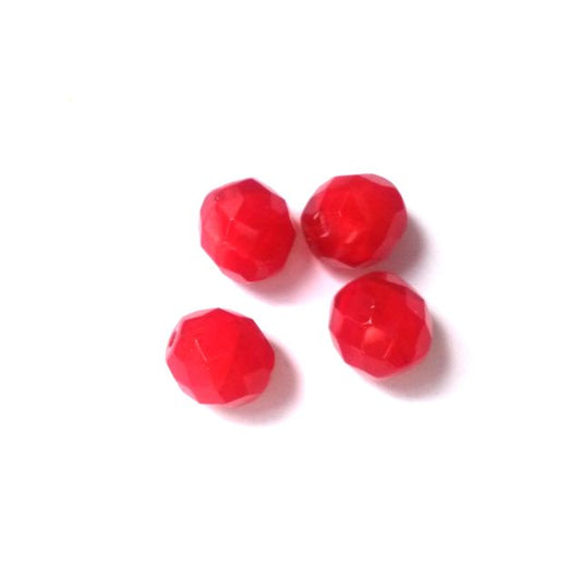 10mm Opaque Red Czech Fire Polished Bead